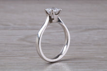 Load image into Gallery viewer, Princess cut One carat Moissanite Diamond set Platinum Solitaire