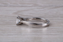 Load image into Gallery viewer, Princess cut One carat Moissanite Diamond set Platinum Solitaire