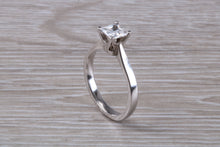 Load image into Gallery viewer, Princess cut One carat Moissanite Diamond set Platinum Solitaire