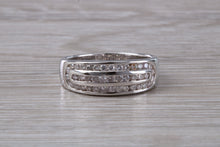 Load image into Gallery viewer, Three Row, 5 mm wide Diamond set Ring