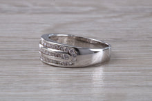 Load image into Gallery viewer, Three Row, 5 mm wide Diamond set Ring
