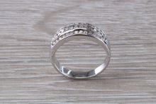 Load image into Gallery viewer, Three Row, 5 mm wide Diamond set Ring