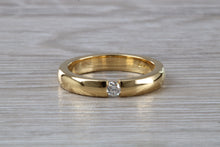 Load image into Gallery viewer, Chunky Yellow Gold Tension set Diamond Band