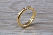 Load image into Gallery viewer, Chunky Yellow Gold Tension set Diamond Band