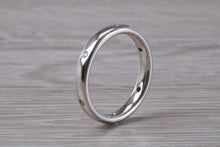Load image into Gallery viewer, 3 mm Platinum Diamond set Band, six Diamonds spaced out all around Band