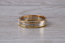 Load image into Gallery viewer, Three Tone Diamond set Wedding Band