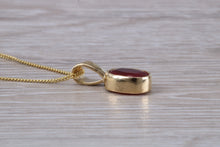 Load image into Gallery viewer, Oval cut Ruby set Yellow Gold Solitaire Necklace