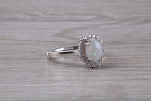 Load image into Gallery viewer, Fiery Natural Opal and Diamonds set White Gold Ring