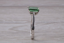 Load image into Gallery viewer, 1.50 carat Stunning Emerald Cut Green Tourmaline Ring