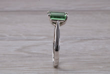 Load image into Gallery viewer, 1.50 carat Stunning Emerald Cut Green Tourmaline Ring