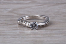 Load image into Gallery viewer, Curved Chunky Diamond set Platinum Engagement Ring