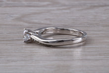 Load image into Gallery viewer, Curved Chunky Diamond set Platinum Engagement Ring