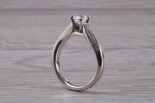 Load image into Gallery viewer, Curved Chunky Diamond set Platinum Engagement Ring