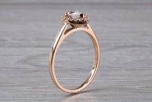 Load image into Gallery viewer, Teardrop cut Halo Diamond set 18ct Rose Gold Ring
