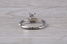 Load image into Gallery viewer, Emerald cut Diamond set Platinum Solitaire