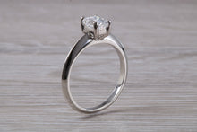Load image into Gallery viewer, Emerald cut Diamond set Platinum Solitaire