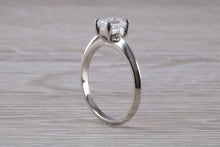 Load image into Gallery viewer, Emerald cut Diamond set Platinum Solitaire