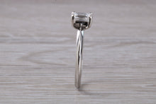 Load image into Gallery viewer, Emerald cut Diamond set Platinum Solitaire