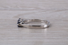 Load image into Gallery viewer, Sapphire set 18ct White Gold Trilogy Ring