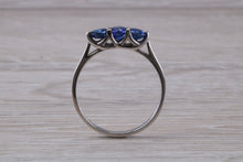 Load image into Gallery viewer, Sapphire set 18ct White Gold Trilogy Ring