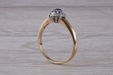 Load image into Gallery viewer, Petite Blue Sapphire and Diamond set Ring