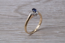 Load image into Gallery viewer, Petite Blue Sapphire and Diamond set Ring