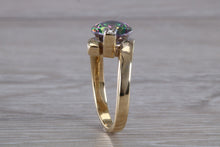 Load image into Gallery viewer, Chunky Mystic Topaz and Diamond set Yellow Gold Ring