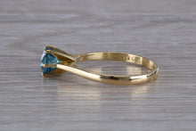 Load image into Gallery viewer, One carat London Blue Topaz set 18ct Yellow Gold Ring