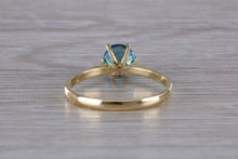 Load image into Gallery viewer, One carat London Blue Topaz set 18ct Yellow Gold Ring
