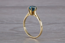 Load image into Gallery viewer, One carat London Blue Topaz set 18ct Yellow Gold Ring