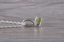 Load image into Gallery viewer, Natural Peridot Gemstone set Silver Necklace