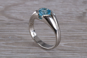 1.50 carat Blue Topaz set Silver Ring