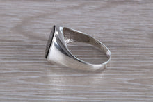 Load image into Gallery viewer, Natural Black Onyx set White Gold Signet Ring
