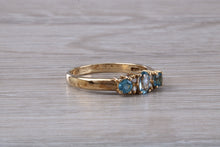 Load image into Gallery viewer, Sky Blue Topaz and Diamond set Yellow Gold Ring