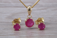 Load image into Gallery viewer, Round cut Ruby Necklace with Matching Earrings