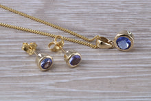 Load image into Gallery viewer, Blue Sapphire Necklace with Matching Earrings