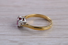 Load image into Gallery viewer, Traditional Style Rubelite and Diamond set 18ct Gold Trilogy Ring