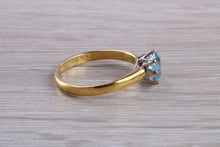 Load image into Gallery viewer, 1.50 carat Aquamarine Solitaire set in Yellow Gold and Platinum