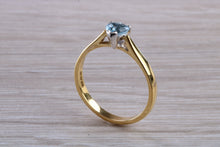 Load image into Gallery viewer, Heart Shaped Aquamarine set 18ct Gold and Platinum Solitaire