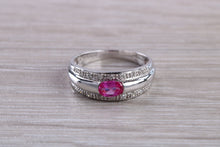 Load image into Gallery viewer, Pink Topaz and Diamond set White Gold Ring