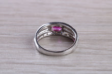 Load image into Gallery viewer, Pink Topaz and Diamond set White Gold Ring
