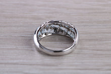 Load image into Gallery viewer, Blue Topaz and Diamond set White Gold Ring