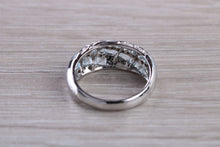 Load image into Gallery viewer, Blue Topaz and Diamond set White Gold Ring