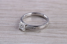 Load image into Gallery viewer, Simple and Dainty Diamond set Platinum Engagement Ring