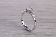 Load image into Gallery viewer, Simple and Dainty Diamond set Platinum Engagement Ring