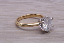 Load image into Gallery viewer, Two carat Moissanite Diamond set Platinum and Gold Solitaire