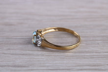 Load image into Gallery viewer, Blue Topaz and Diamond set Yellow Gold Ring
