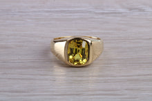 Load image into Gallery viewer, 3.50 carat Natural Yellow Sapphire Gents 18ct Yellow Gold Ring