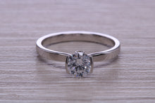 Load image into Gallery viewer, One carat Moissanite Diamond set in Four Claw Platinum Solitaire