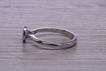 Load image into Gallery viewer, Dainty Rub over set Moissanite Diamond Platinum Solitaire